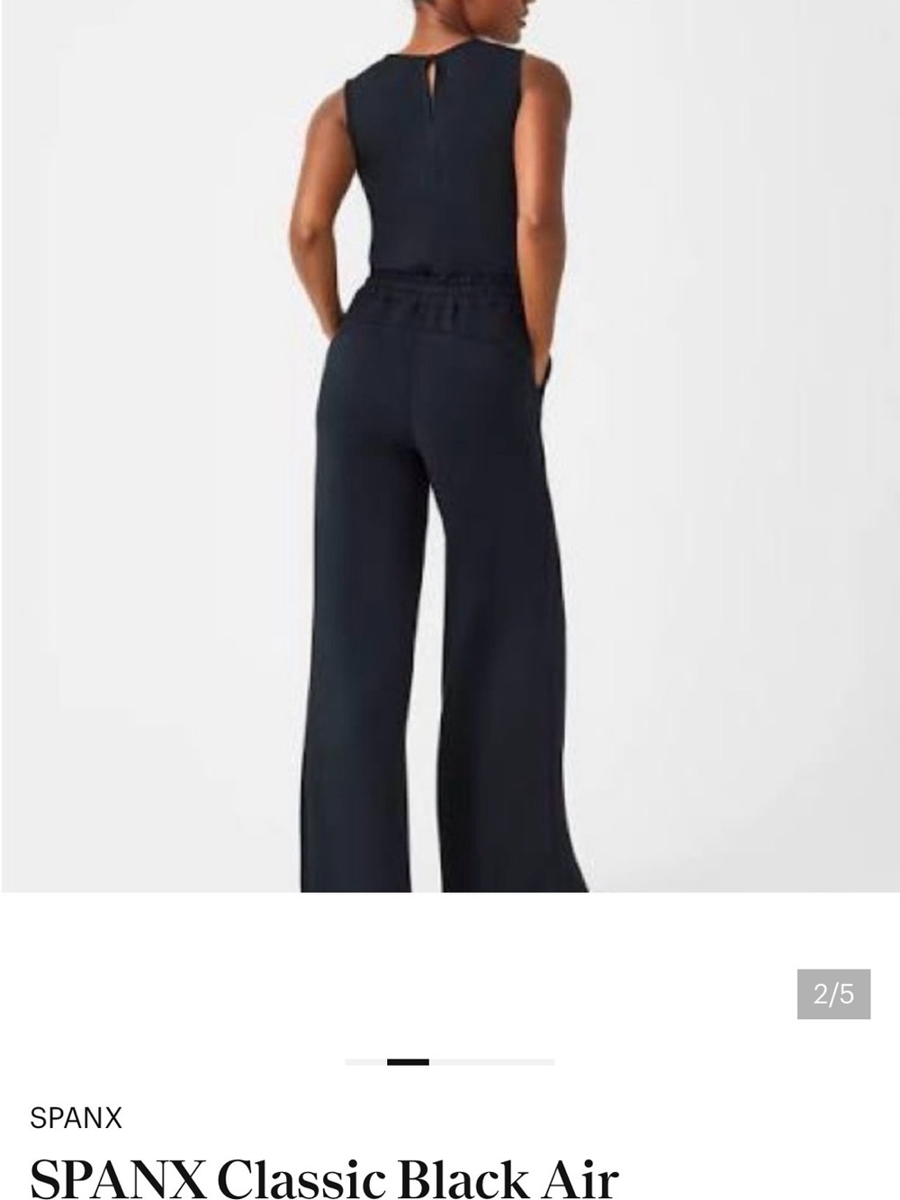 SPANX Black Sleeveless Wide-Leg Jumpsuit